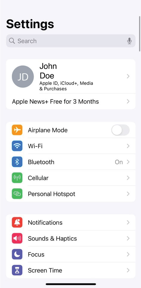 iPhone Settings menu with the Cellular option.