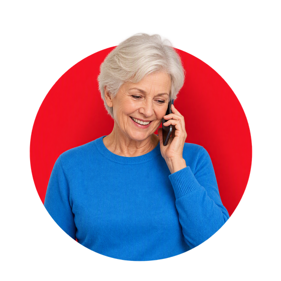 Silvercell Wireless customer talking on the phone